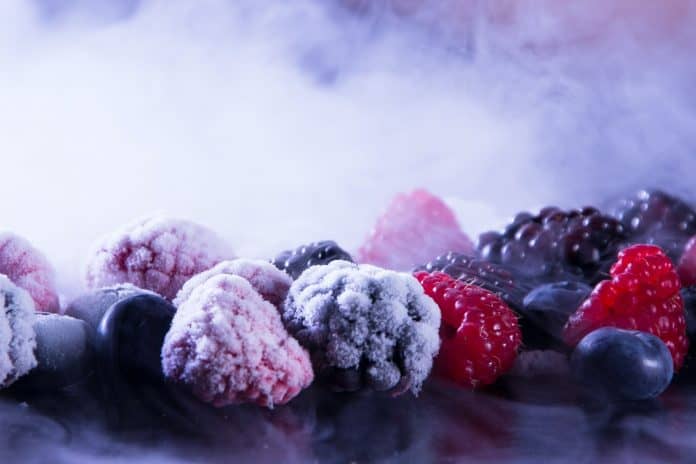 Frozen blackberries, raspberries, and blueberries