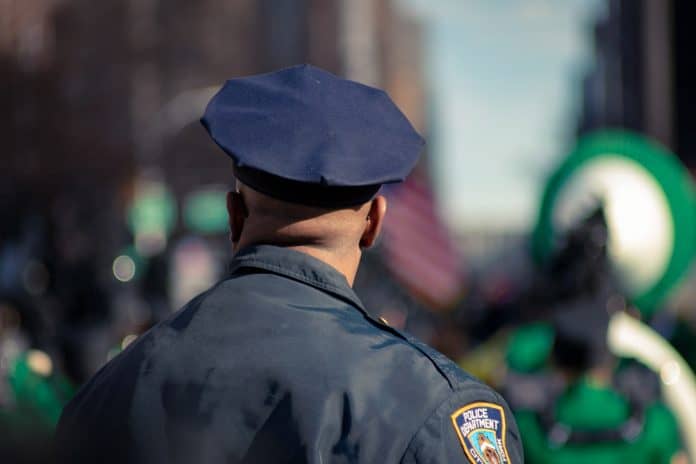 Photo of cop from behind